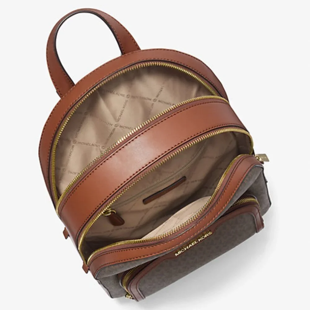 Michael Kors Jaycee Medium Logo Backpack in Brown Women's Handbag - Picture 3 of 4